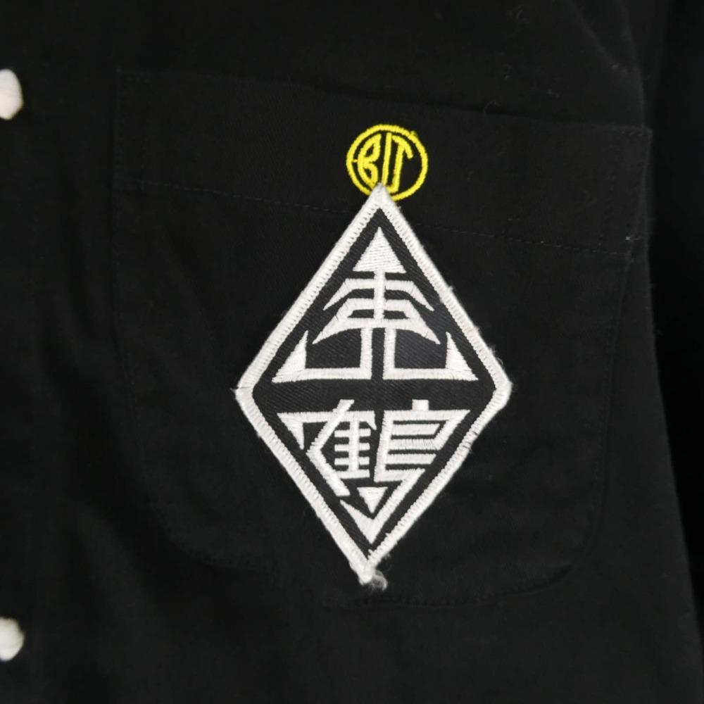 Black Men's Jacket with White Accents - Picture 4 of 7